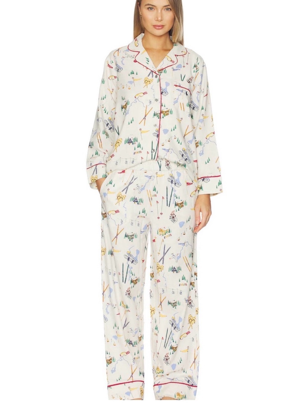 Polo by Ralph Lauren White Ski Print Women's Pajama Set
